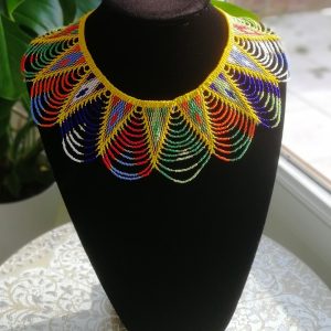 Collier Massaï Jaune fait main